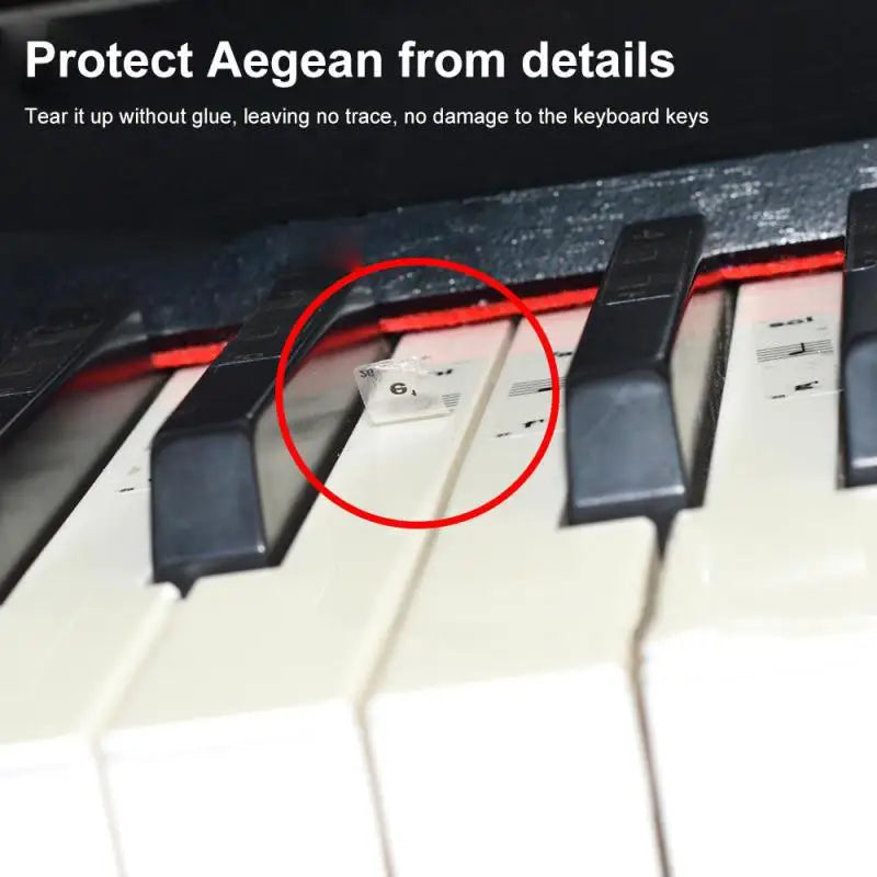 Transparent Piano Key Stickers