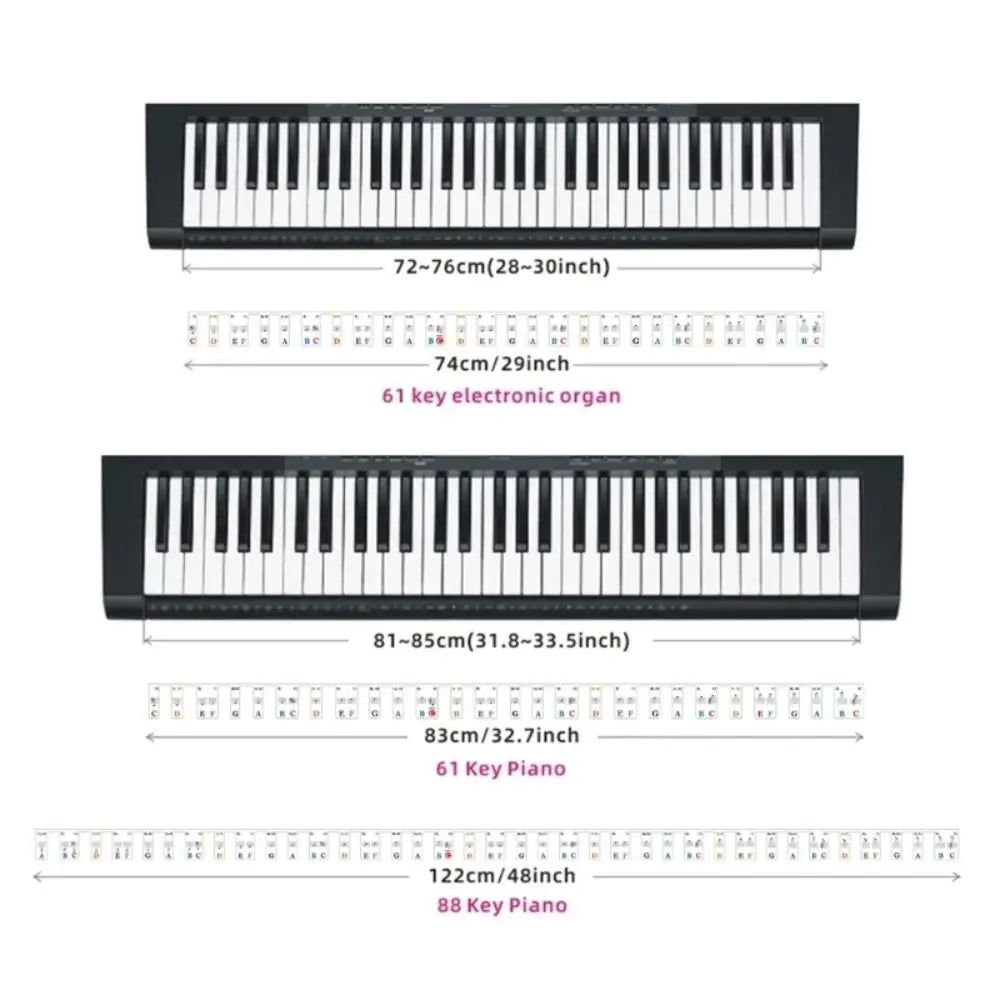 Removable Learning Key Stickers Piano